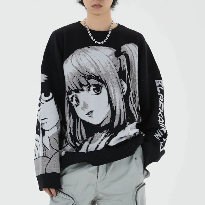 Japanes Anime Loose Sweater Amane Sweater Cosplay Costumes Misa Sweatshirts Harajuku Knit Oversize Tops Uniform Streetwear Tops