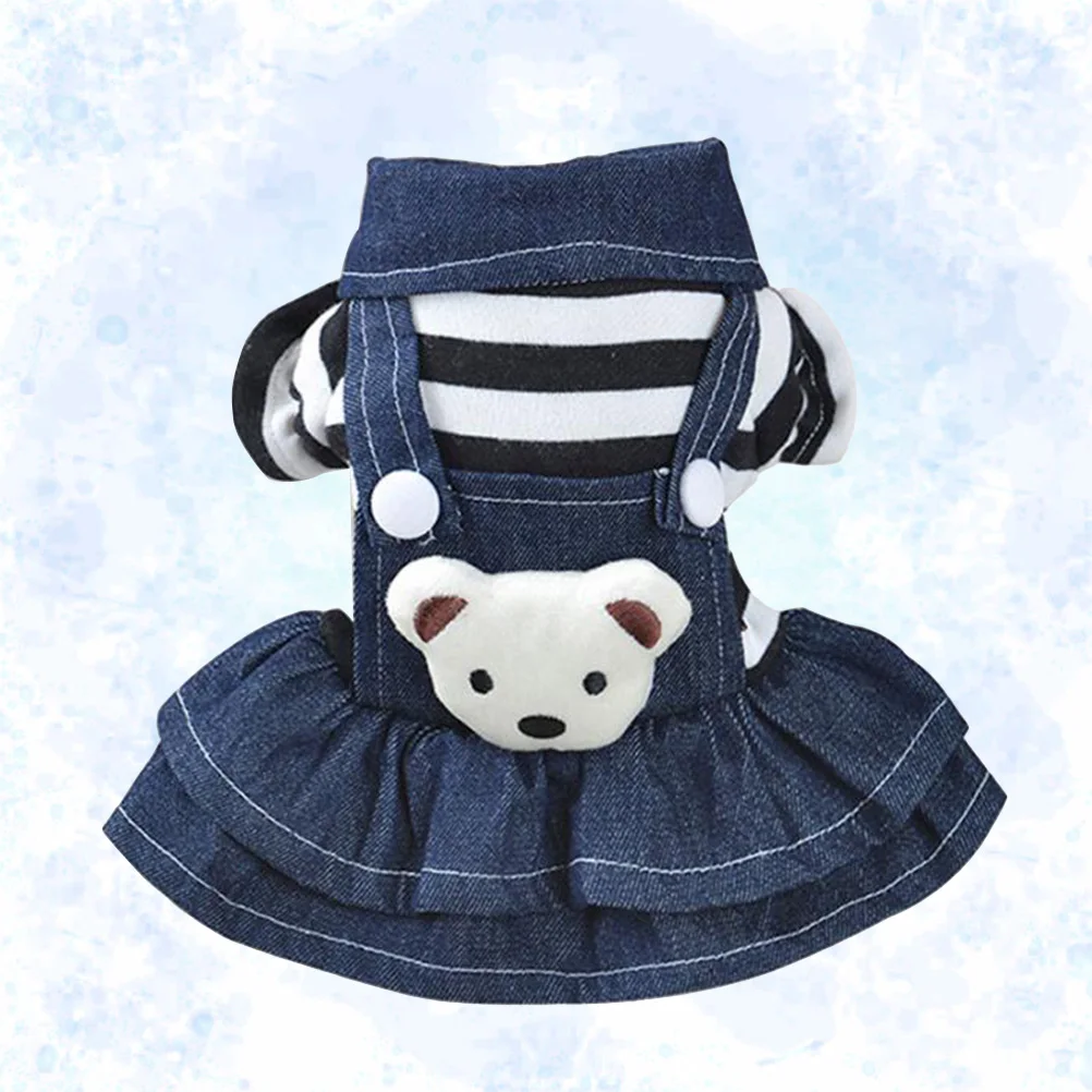 

Denim Suspenders Sling Skirt Toddler Clothes Dog Costume Dresses Puppy