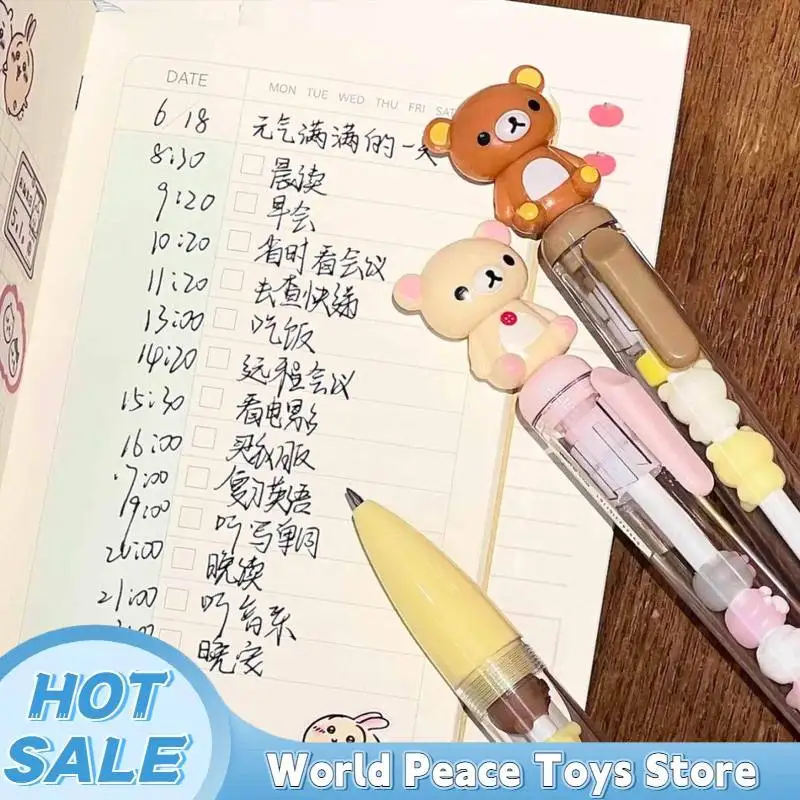 Rilakkuma Bear Sister Gel Pen Cartoon Cute 0.5mm Black Sign Press Pen Student Supplies Stationery Wholesale Gifts view 5