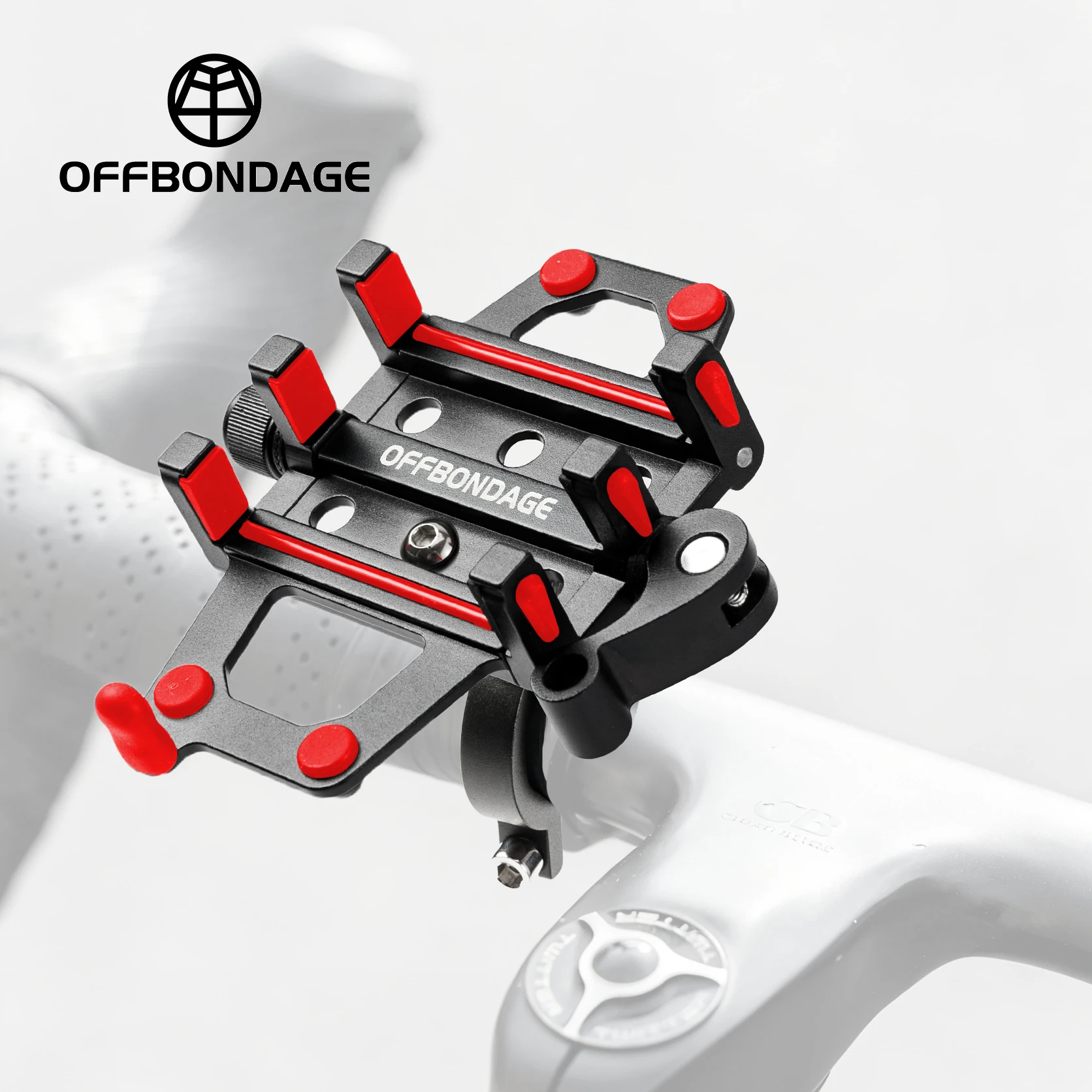 OFFBONDAGE Bicycle Phone Holder Motorcycle Electric Bicycle Phone Aluminum Alloy Bracket Five Claws Mechanical Bike Phone Holder
