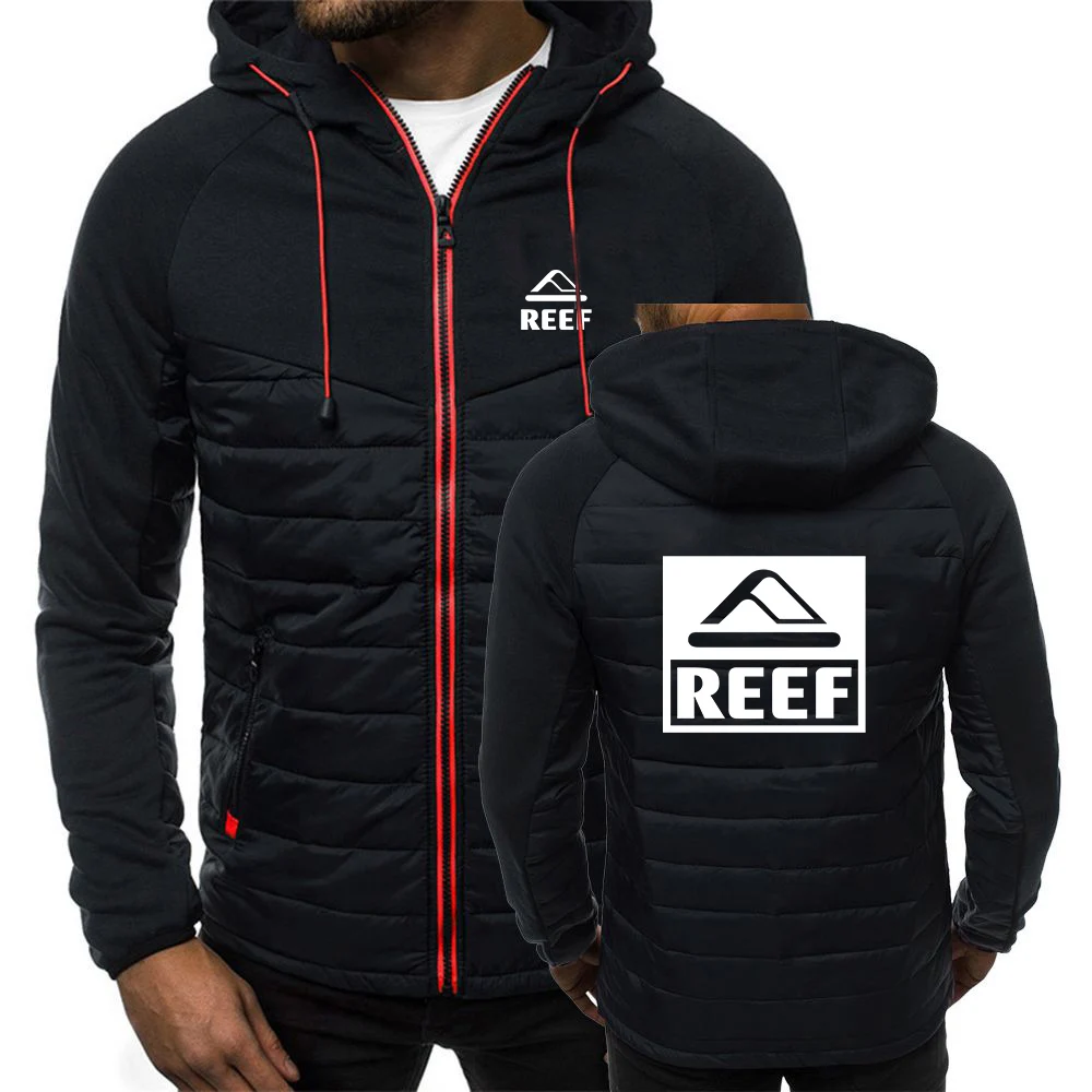 2024 New Reef Spring and Autumn Men Print Hot Sale Classics Seven Color Hooded Cotton Padded Jacket Comfortable Versatile Tops