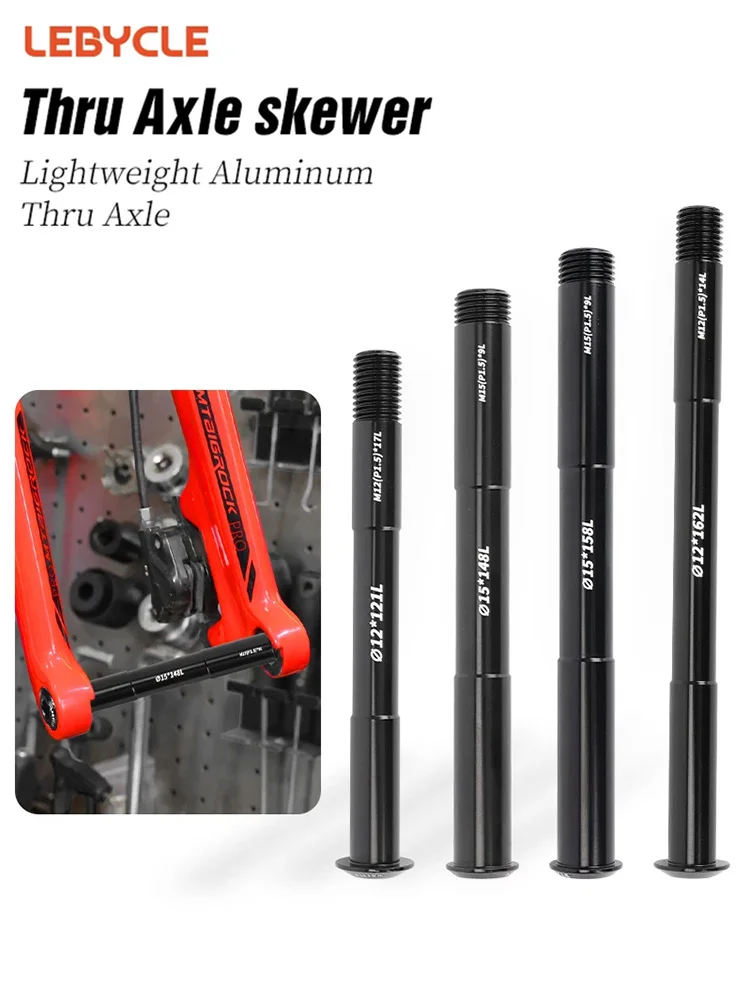 AliExpress LeBycle LEBYCLE MTB Thru Axle Road Bike Shaft Front Rear Skewers Cap 12mm 15mm Wheel Axis Hub X-12 Nut 15x100 12x142 12x100 12x148 15x11