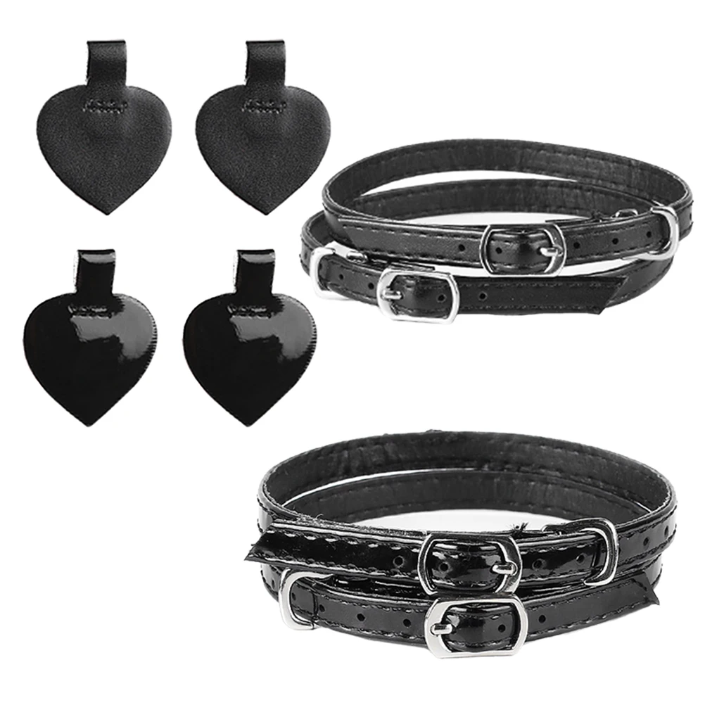 

2 Sets High Shoe Straps Anti-Loose Ankle Straps Heel Pads Black Detachable Anti Drop Footwear Accessories Replacement For High