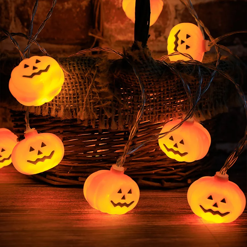 Halloween Pumpkin String Lights Battery Operated LED Fairy Lights Pumpkin Lights for Indoor Halloween Party Yard