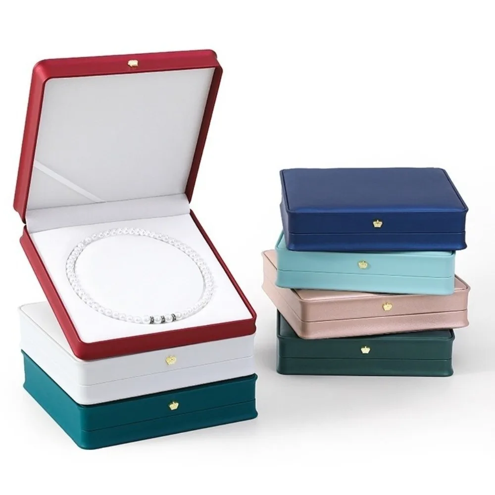 

New Portable High Quality Velvet Jewelry Box PU Leather Creative Ring Case Solid Color Bracelet Holder Gift Packaging