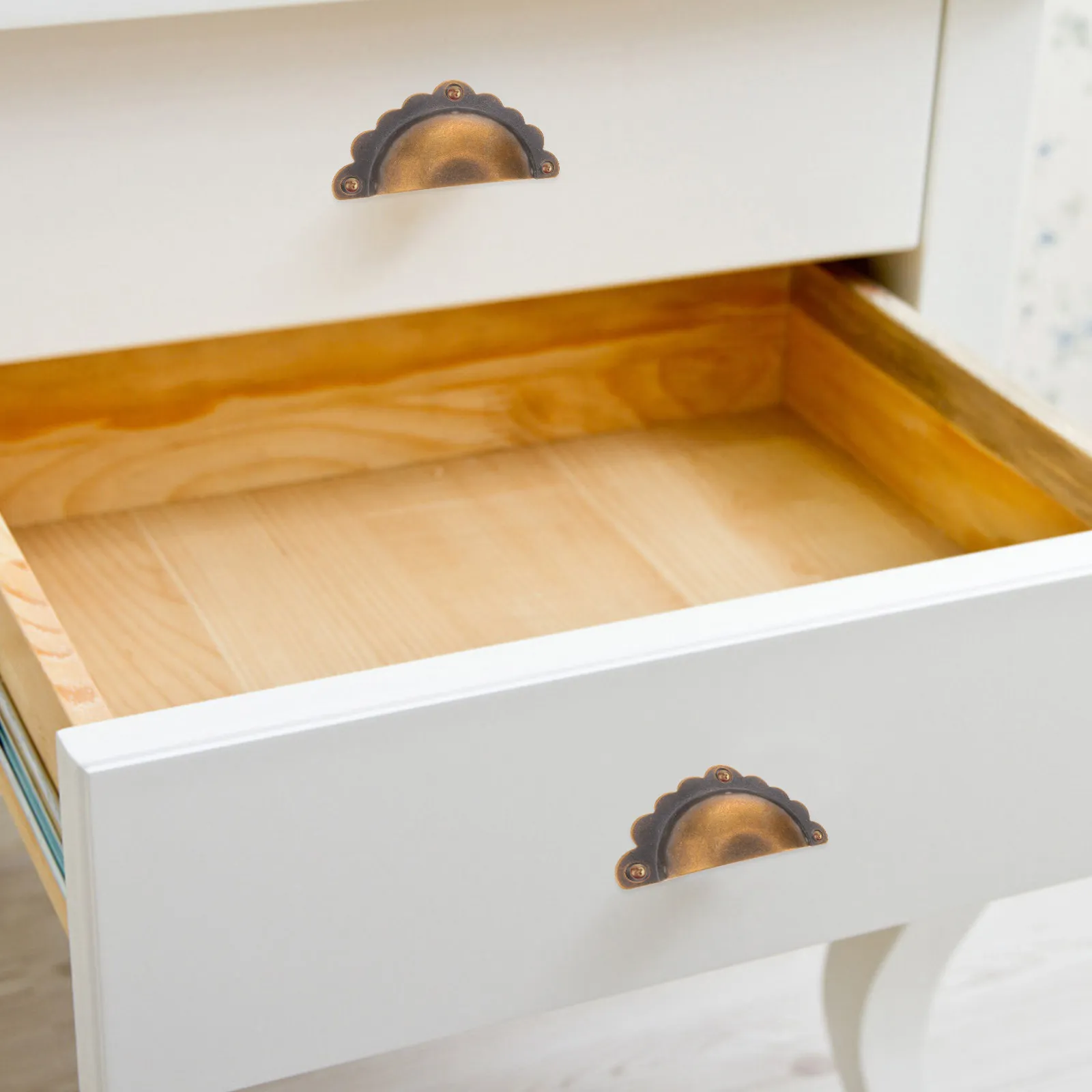 Copper Drawer Handles Semicircle Design Classic Cabinet Pulls for Kitchen Closets Wardrobes Furniture Rust Resistant