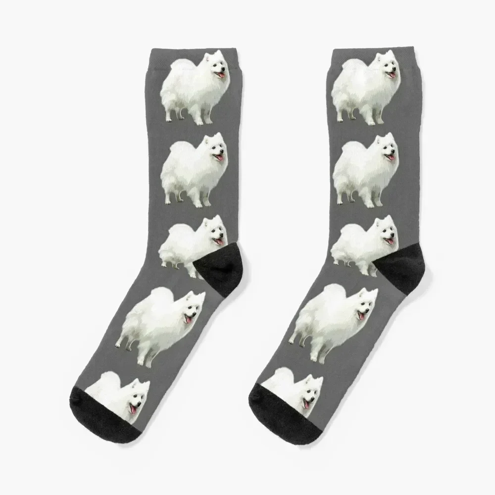 

Japanese Spitz Puppy Dog Socks Stockings christmas gift Thermal man winter Socks Men's Women's