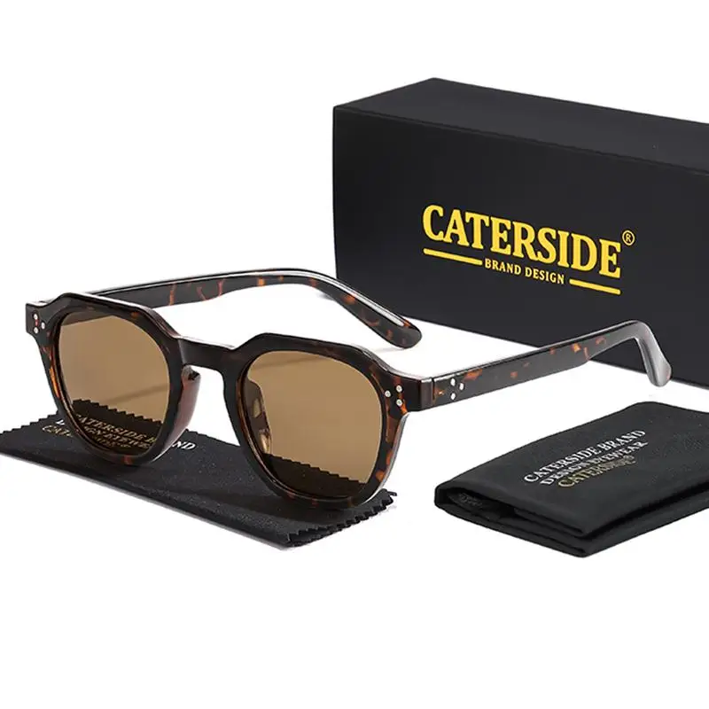 CATERSIDE Neue Modische Polarisierte Damen-Sonnenbrille mit Rundem Rahmen Farbige Sonnenbrillen für Herren Hochwertige Outdoor-Brillen für Partys und Reisen – Detail 3