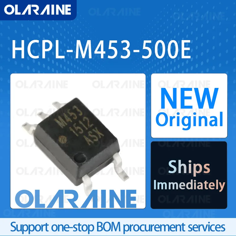 

5/10/100Pcs HCPL-M453-500E SOIC-5 original ic chip High-speed optocoupler RoHS 1 Channel Data rate 1 Mb/s If -25 mA Vf - 1.5 V