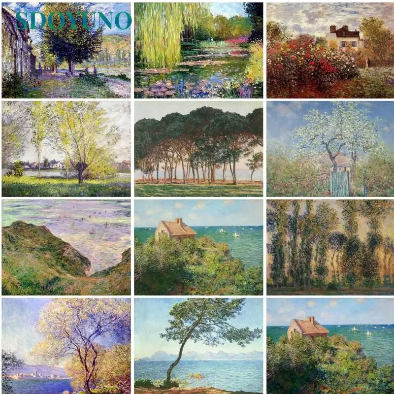 

SDOYUNO DIY Pictures By Number Landscape Kits Painting By Numbers Tree Drawing On Canvas Hand Painted Picture Art Gift Home Deco