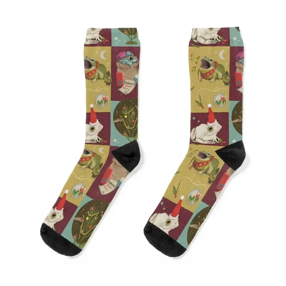 

Christmas Frogs Socks custom retro cotton Socks Ladies Men's