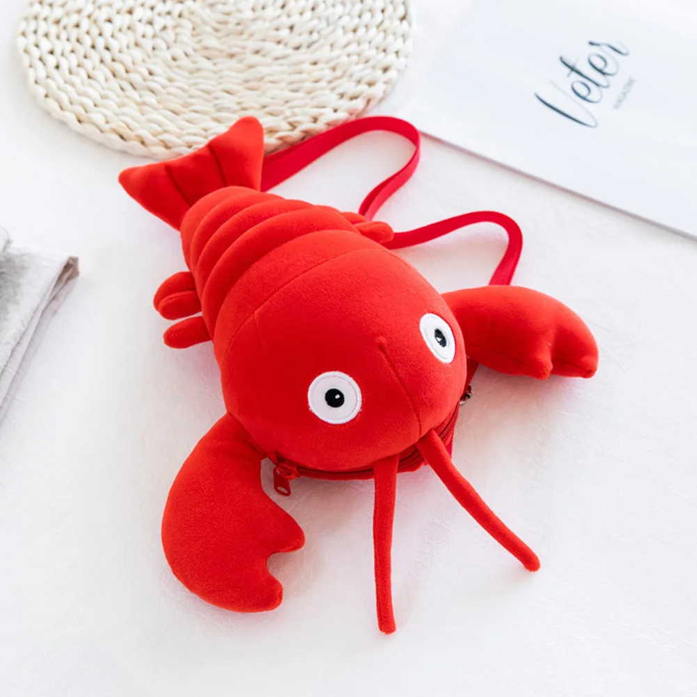 Crayfish Plush Cosplay Backpack School Bags Rucksack for Men Women Halloween Carnival Party Costume Accessories Gifts Xmas