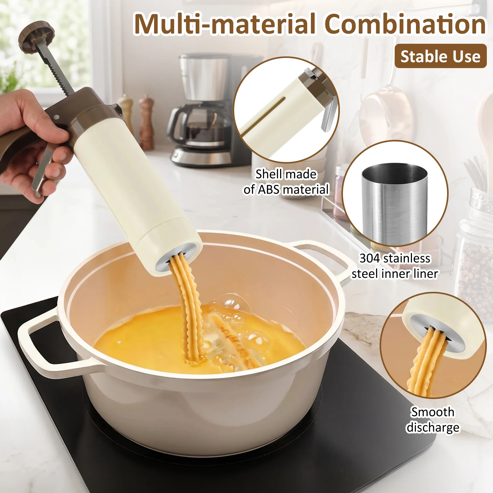 Stainless Steel Cookie Press G - Churros Maker Gun recension och pris