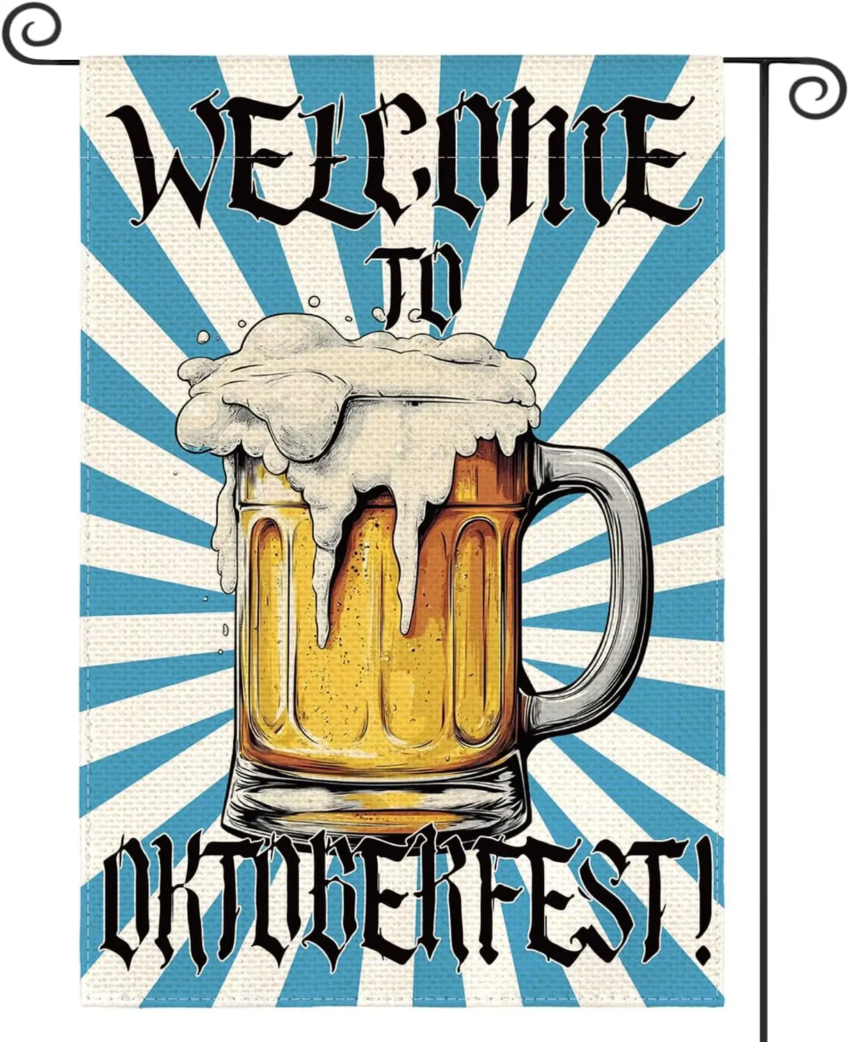 AVOIN colorlife Welcome Oktoberfest Bavaria Garden Flag 12x18 Inch Double Sided, Beer German Wiesn Yard Outdoor Decoration UUM