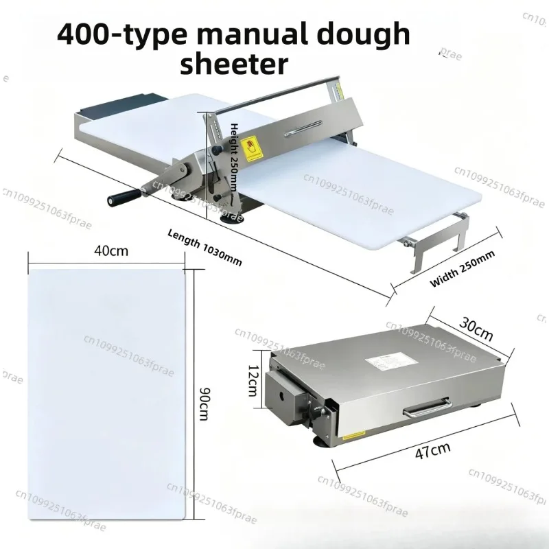 Benchtop Foldable Hand Crank Dough Press, Pastry Molder for Horn Roll & Egg Tart Skin Making, Household Manual Forming Equipment