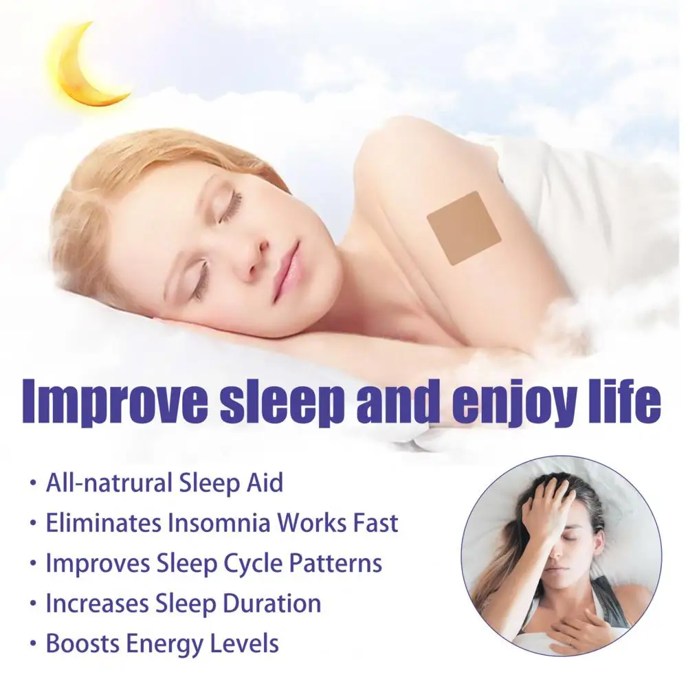 48 Pcs Cloth Sleep Patches Quick Acting Non-Irritation Natural Deep Sleep Relieve Anxiety Improve Sleep Quality Relax Patches