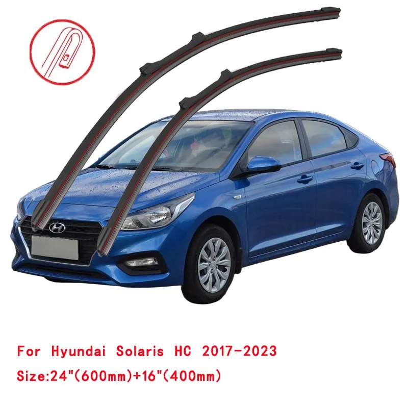 

For Hyundai Solaris RB HC 2010-2023 Car Windshield Wiper Blade Front Windscreen Brushes Washer Accessories Cleaning Replacement
