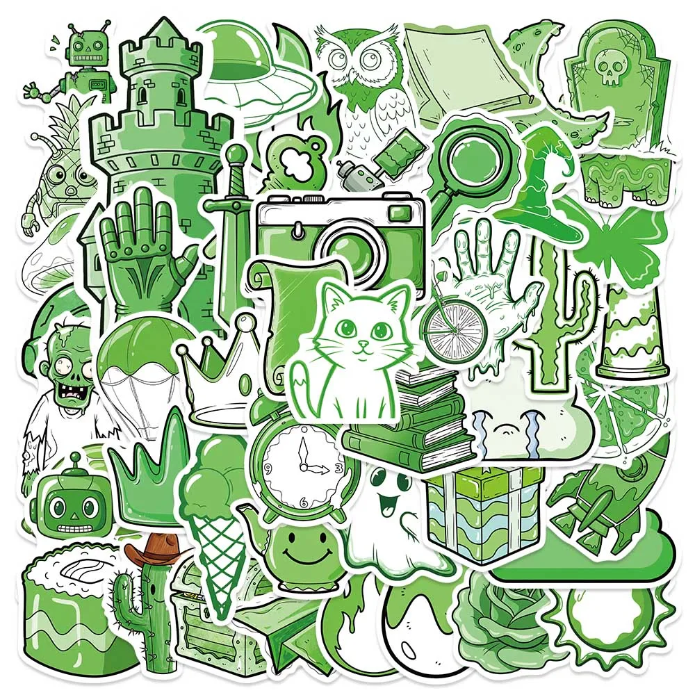 50 قطعة نمط INS الأخضر بشكل طبيعي مضحك ريترو ملصق دفتر الأمتعة المحمول سكيت الشارات #1
