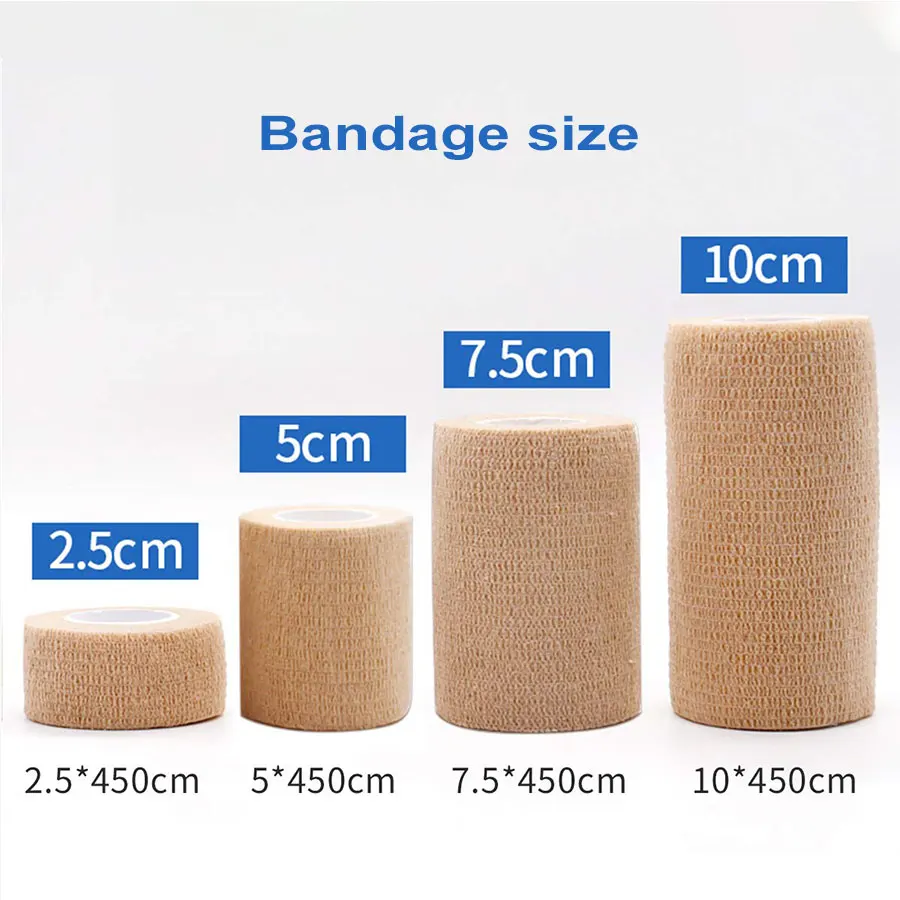 4inch Self-Adherent Cohesive Tape Wrap Adhesive Knees Bandage Non-Woven Elastoplast Football Wrist Protector for Injury Ankle