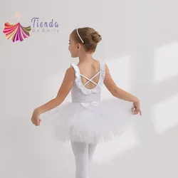 Leotardos de Ballet con falda para niña, disfraz de baile de tutú desmontable, traje de bailarina, princesa coreana, pequeño Cisne, patinaje artístico