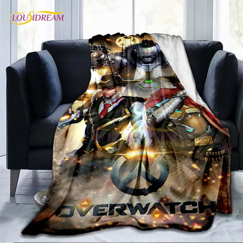 Hot Game Overwatch Flannel Blanket Gaming Blankets for Beds Sofas Cover Warm Bed Sheet Soft Bedding Bedroom Decor Fans Gift