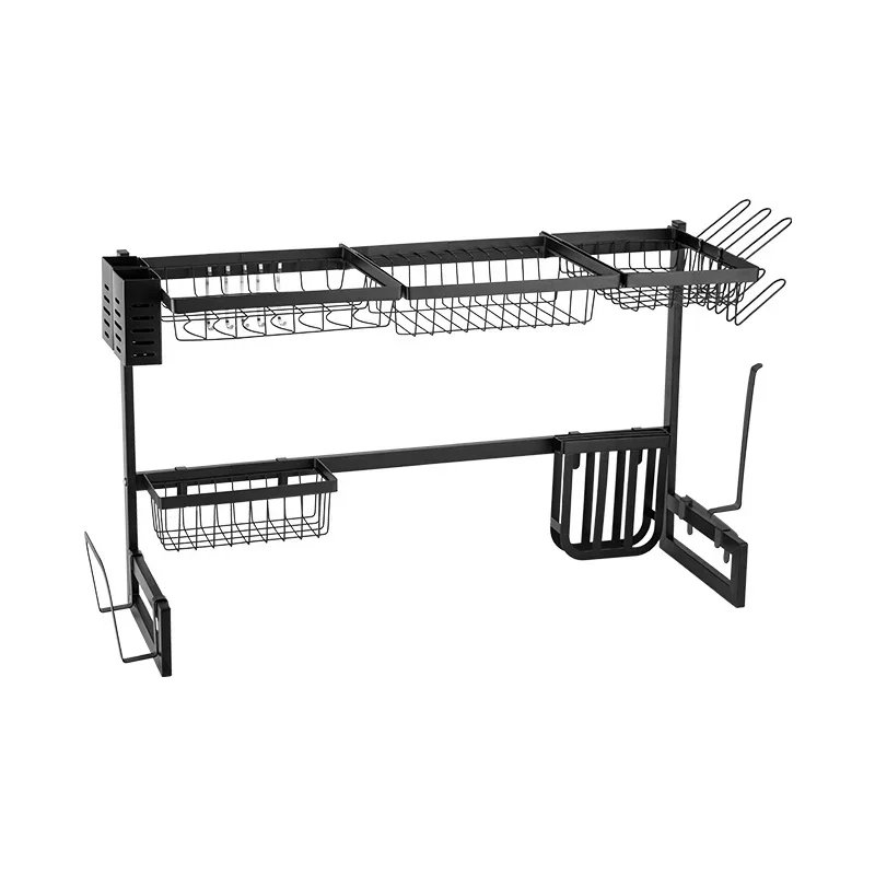 

Kitchen Shelf Organizer Dish Drying Rack Over Sink Utensils Holder Bowl Dish Draining Shelf Kitchen Storage Countertop Organizer