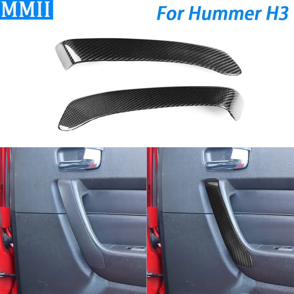 

For Hummer H3 2007-2010 Real Dry Carbon Fiber Front Door Armrest Panel Cover Trim Car Interior Decoration Retrofit Accessories