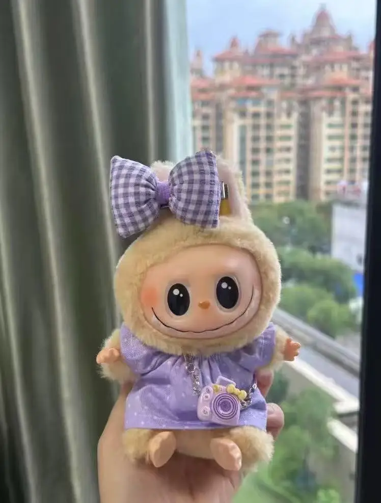 ใหม่ตุ๊กตาเสื้อผ้าสําหรับ Labubu เสื้อผ้าชุด 10-17 ซม.เสื้อผ้าตุ๊กตา DIY อุปกรณ์เสริมการฝึกอบรมนั่งปาร์ตี้เกมของขวัญ