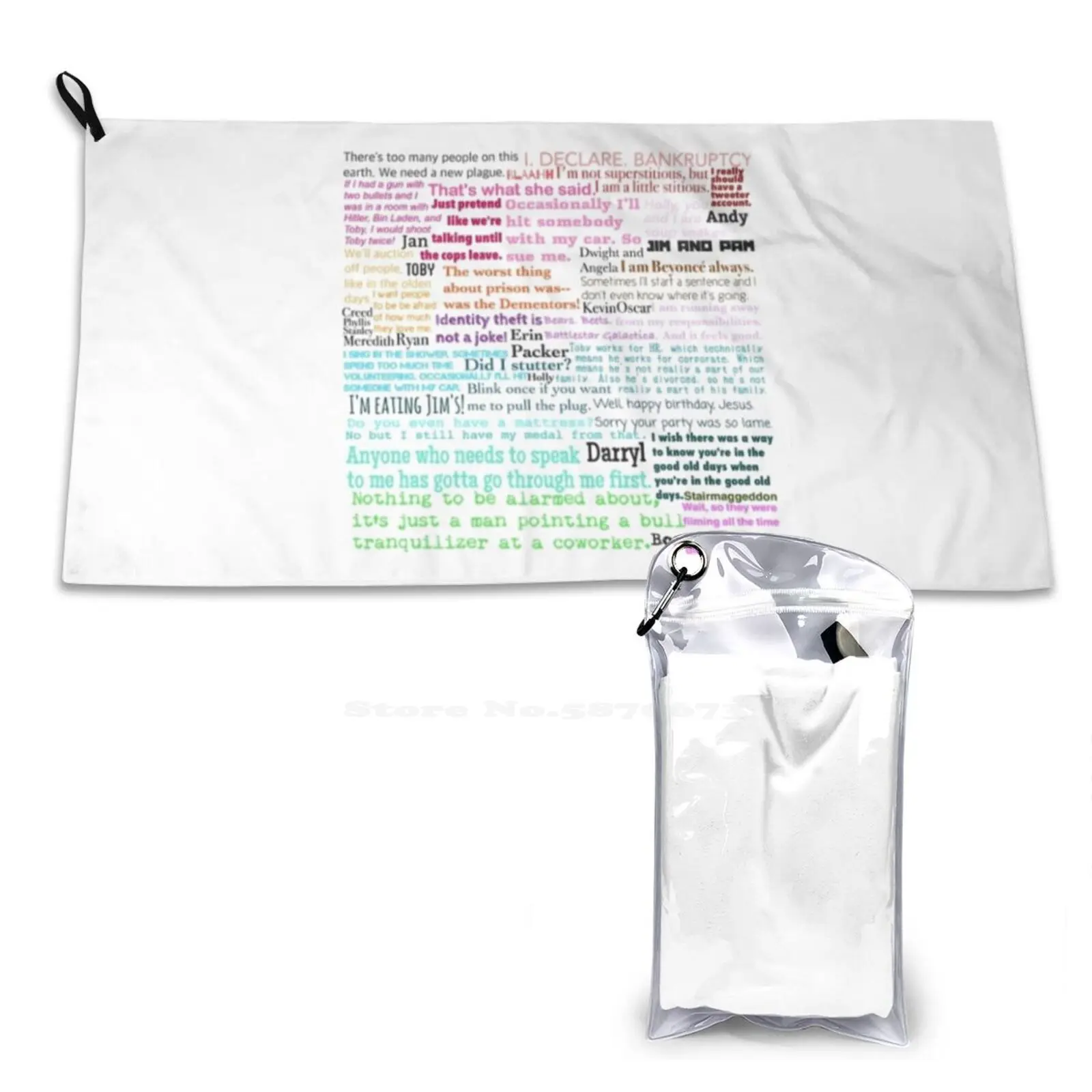 The Office Quotes Soft Towel Quick Dry Beach Towel Theoffice Jim Pam Michael Toby Dwight Erin Andy Angela Ryan Creed Kevin