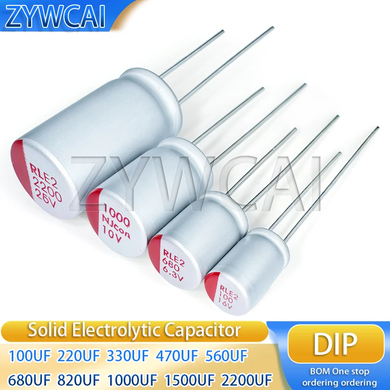 20 PCS 16V 10V 6.3V 35V 25V 100UF 220UF 470UF 560UF 680UF 820UF 1000UF 330UF 5X9 6.3X9 6.3X12 6.3X14 DIP Solid Capacitor