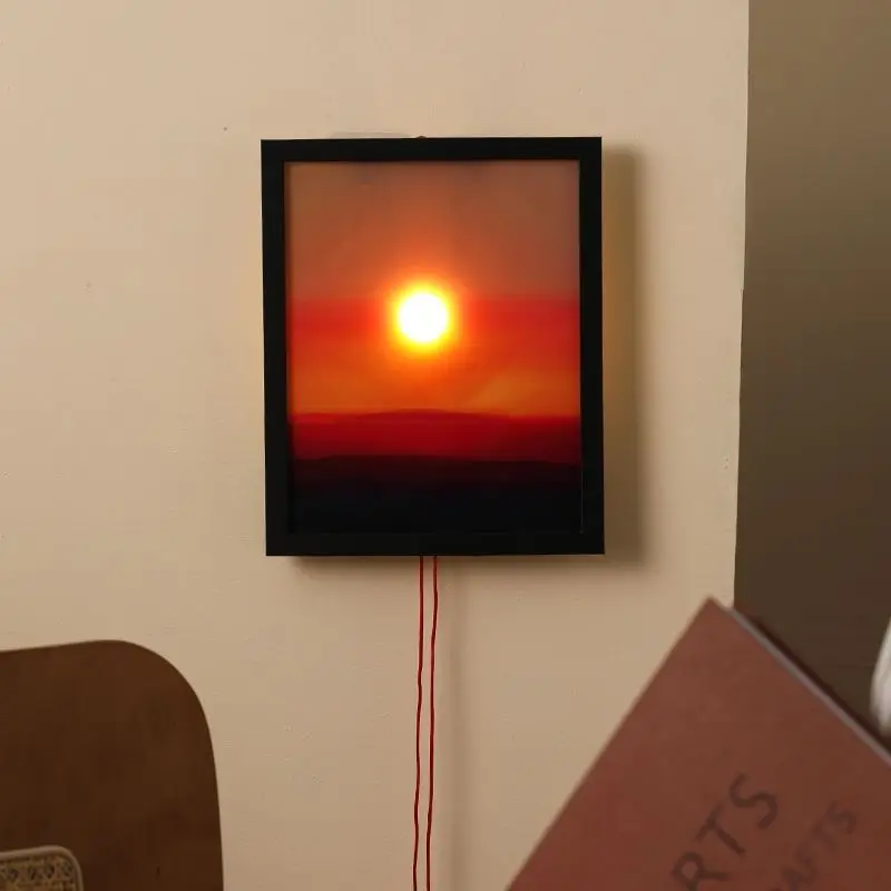 Modern Smart Rising Sunset Wall Lamp Auto Lift Color Gradient Ambient Light for Living Room Bedroom Dimmable LED Wall Light
