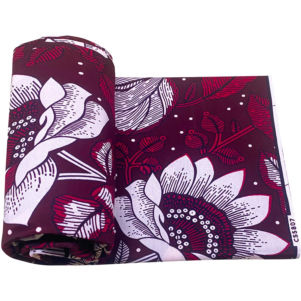 100% 순면 통기성 아프리카 프린트 왁스 원단, 일상 의류 제작을 위한 왁스 저항 염색