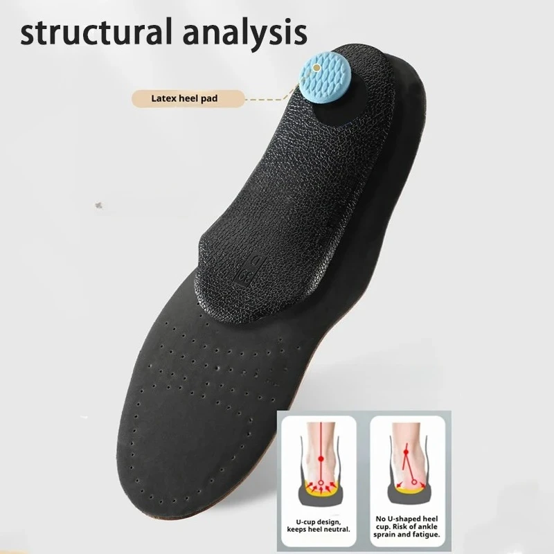 New Breathable Leather Orthopedic Insoles with Arch Support for Men And Women Flatfoot Corrective Insoles for Comfort