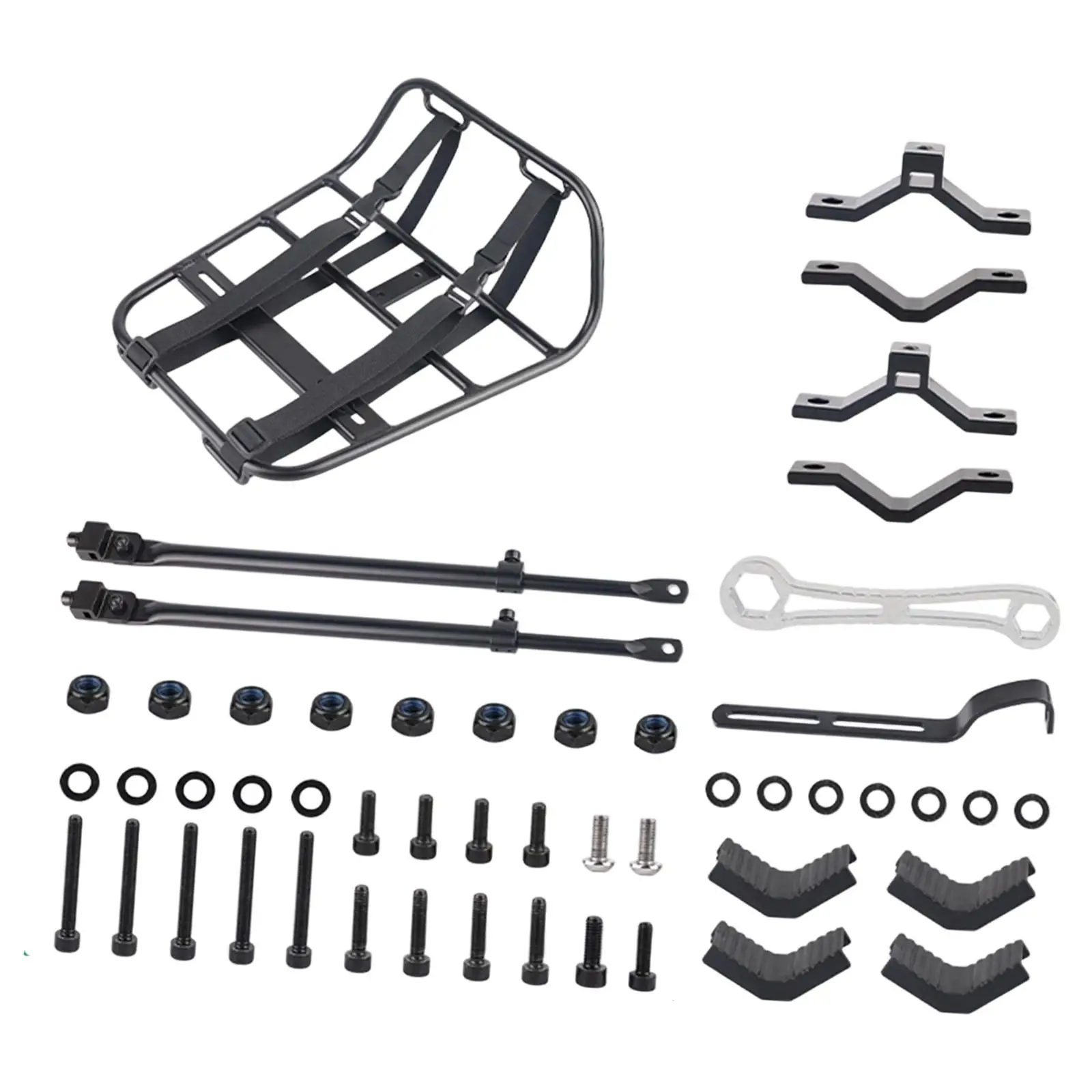 

Bike Cargo Rack Front Bike Rack Equipment Cargo Pannier Universal Support Fork Mount Luggage Shelf for Travel Riding Cycling