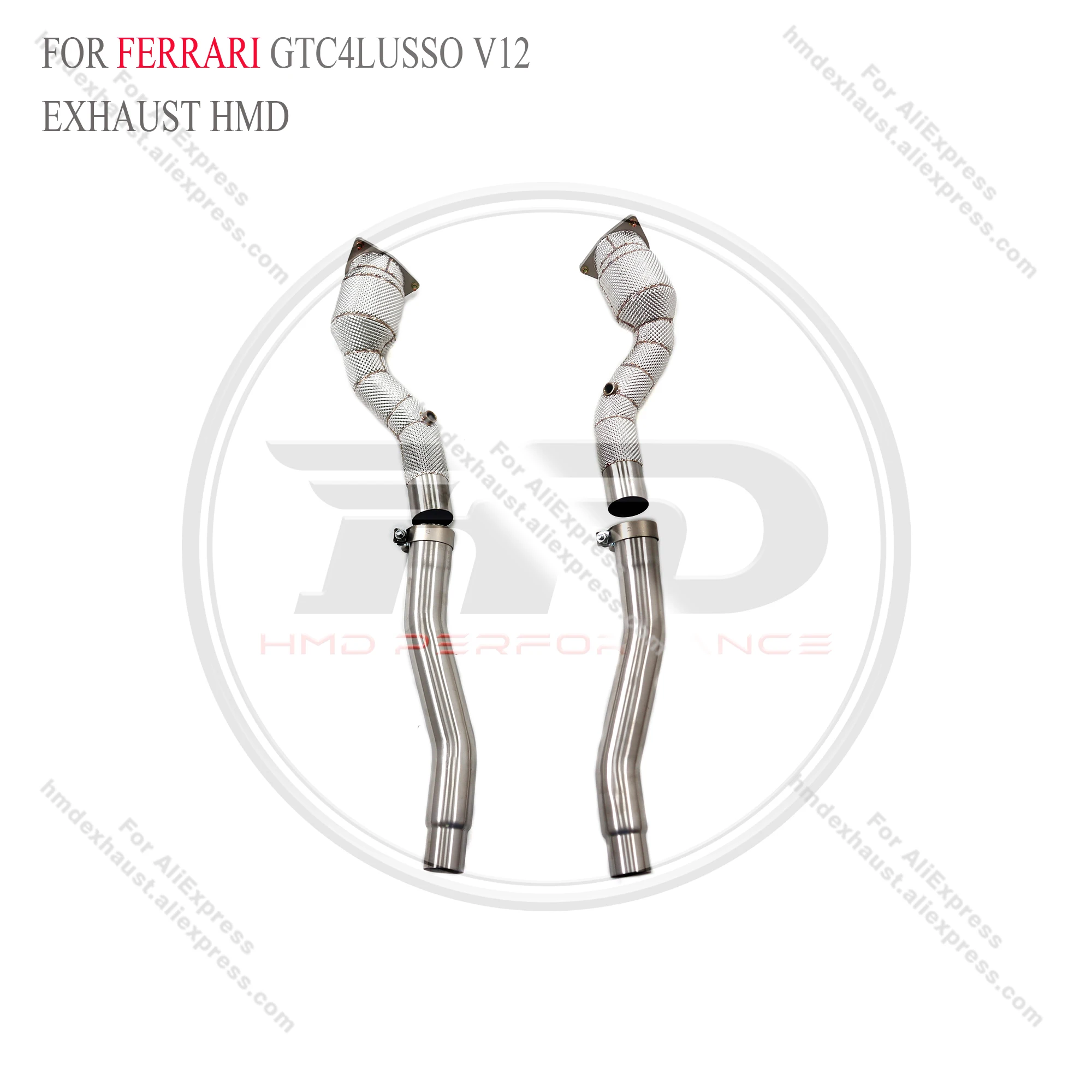 

【Performance Certified】Ferrari GTC4Lusso V12 HMD Turbo Performance Downpipe with Titanium Heat Shield | Power Boost & Throttle