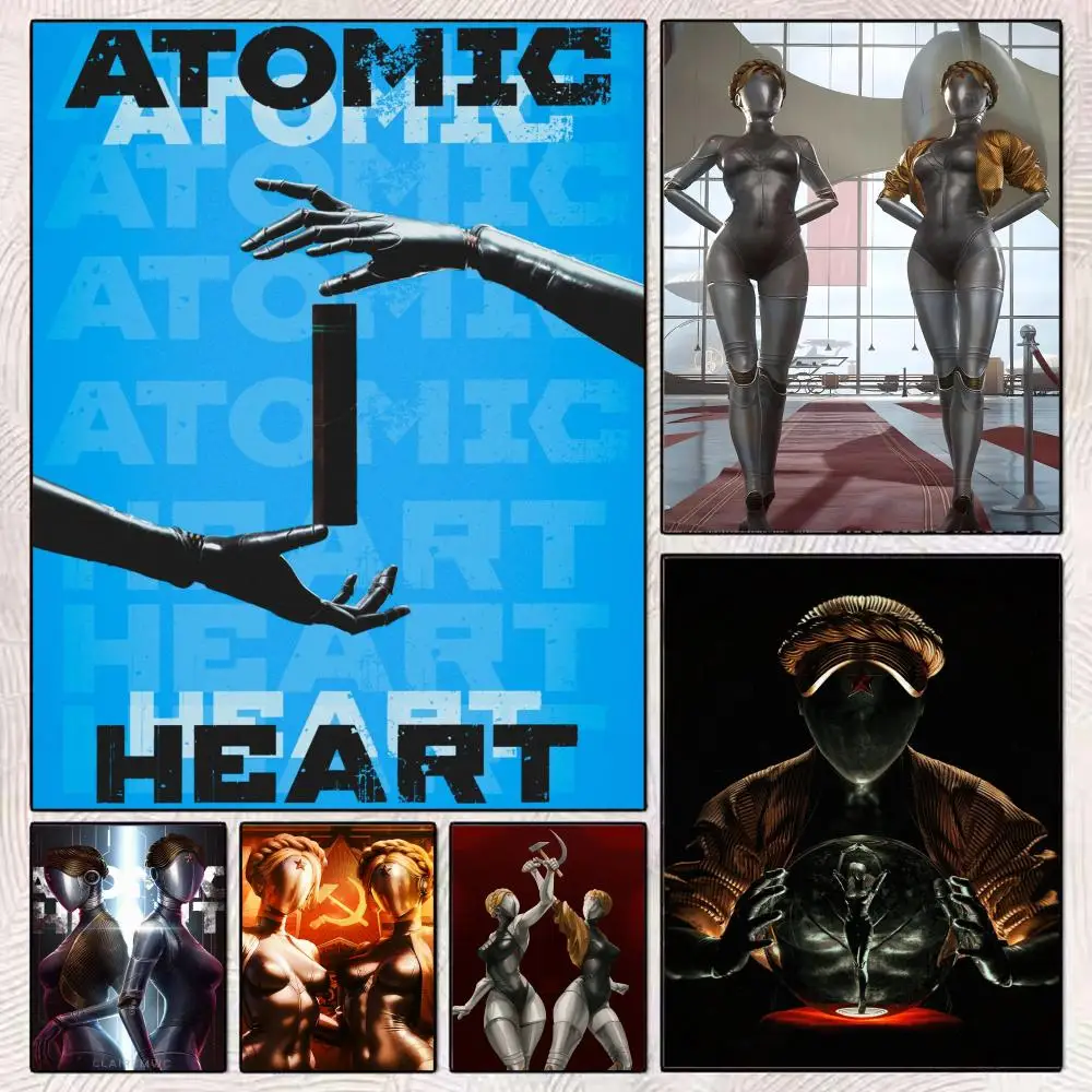 

Shooting Game A-Atomic H-Heart Poster HD Art Mural Wallart Waterproof Vintage Print Decor for Home Decoration DIY Durable
