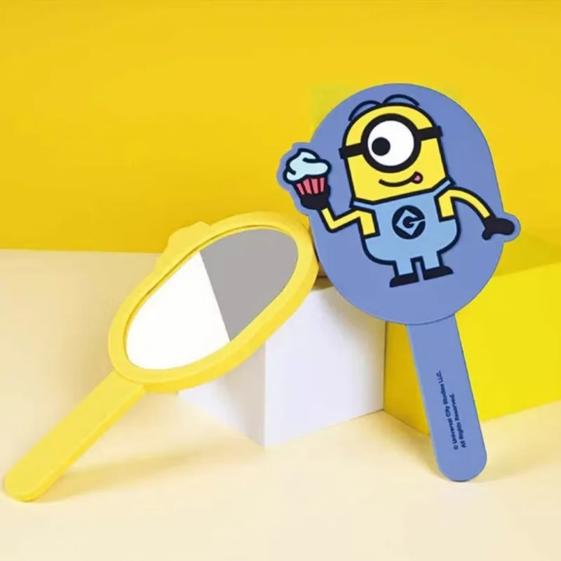 

Cartoon Minions Handheld Mirror Small Portable Makeup Mirror Cute Travel Portable Makeup Mirror Boys and Girls Christmas Gifts