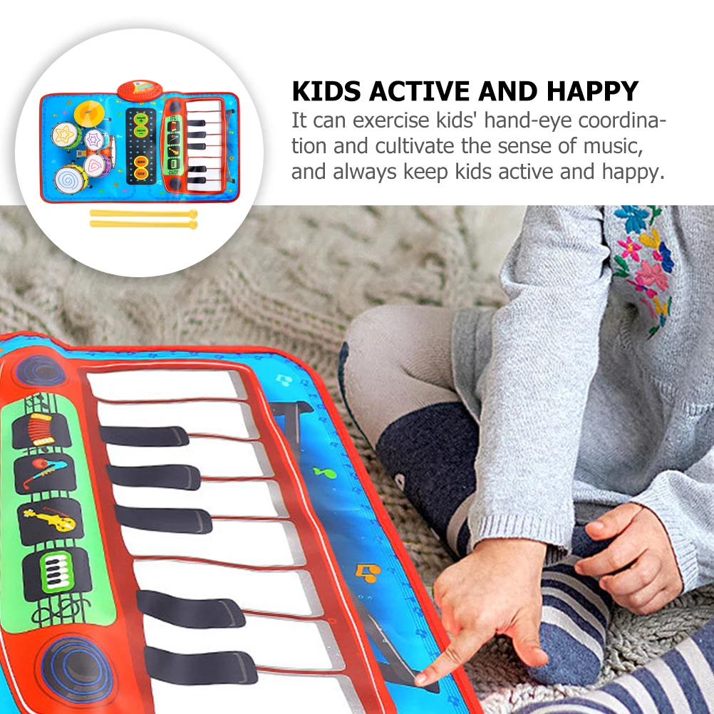 

2 -in-1 Music Pad Kids Piano Carpet Baby Musical Mat Electronic Play Blanket Mats