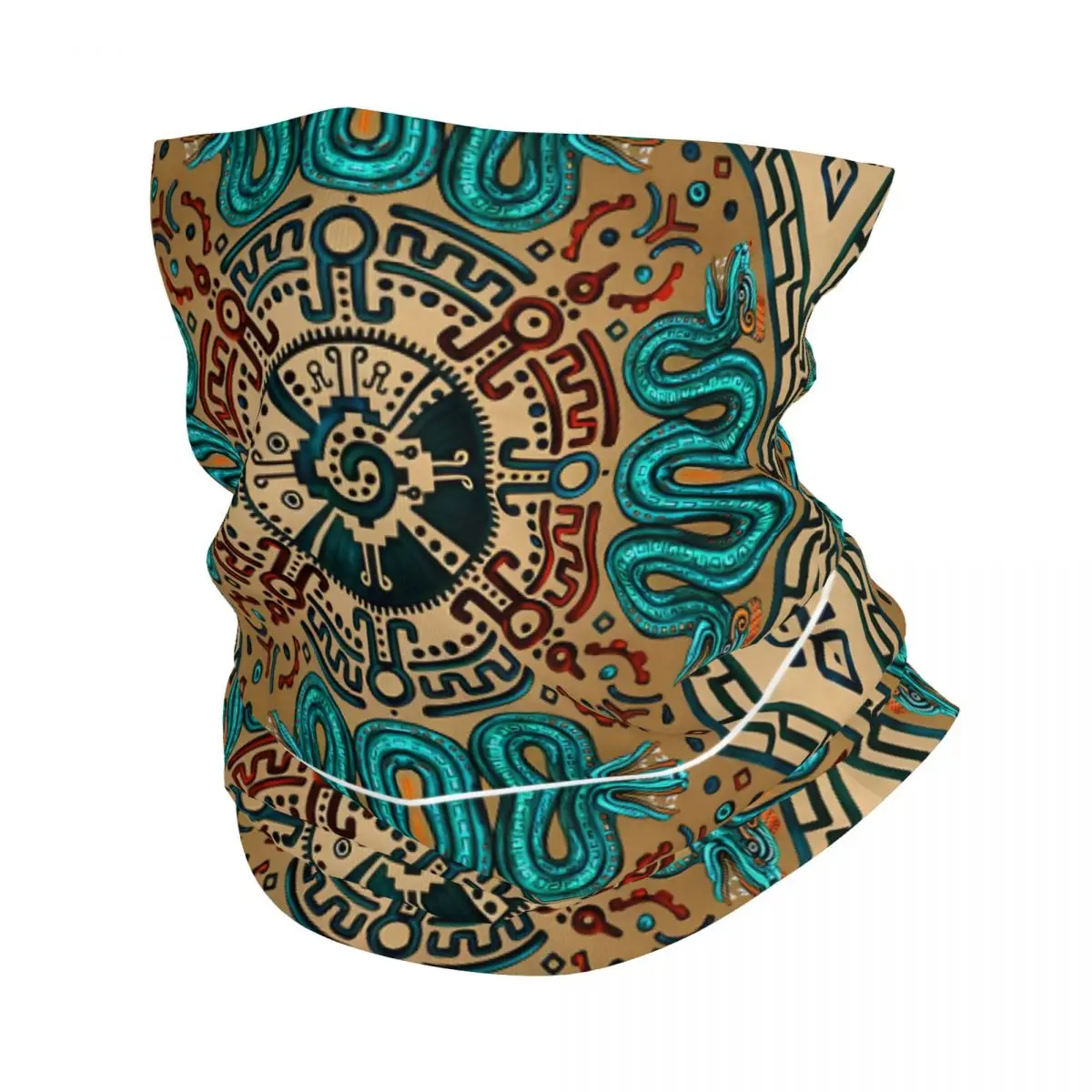 Hunab Ku Mayan Symbol Neck Gaiter Face Scarf Cover Neck Gaiter Men Women Bandana Scarf Thin Summer