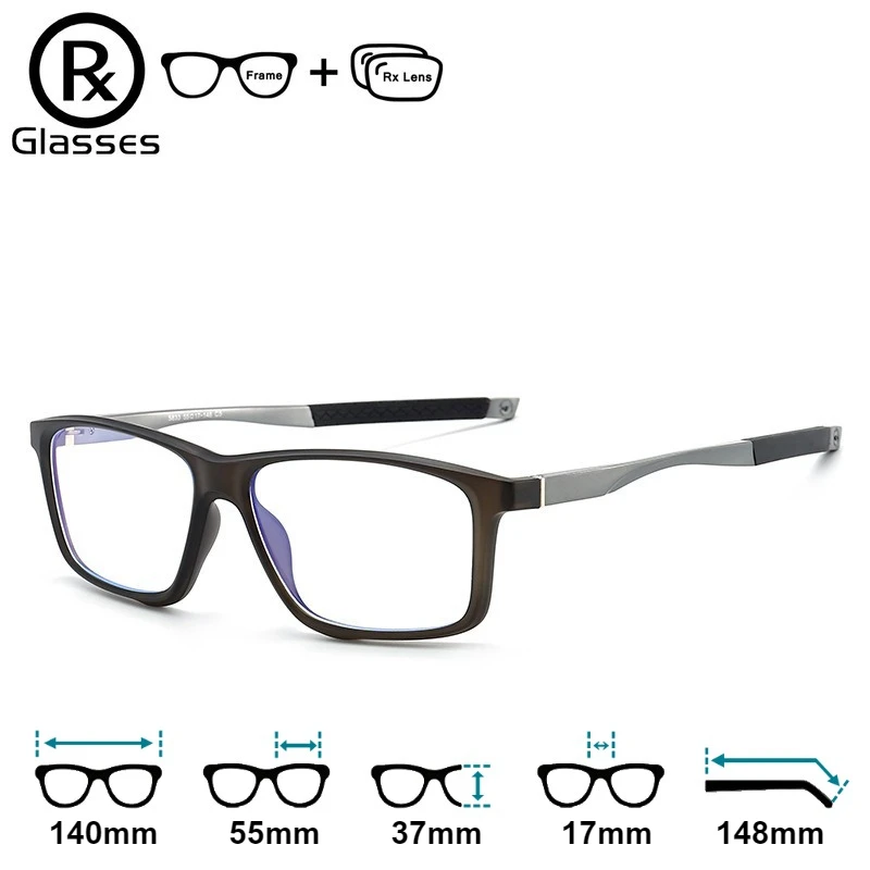 

RX Customsized Prescription Glasses Men Sports Style Eyeglasses Photochromic Outdoor Myopia Anti Blue Ray Optical Eyewear RT90