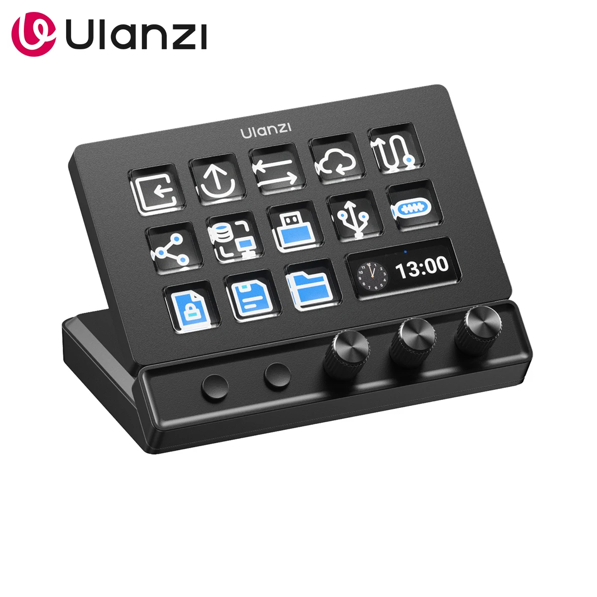 ULANZI D200X Stream Controller with 3 Knobs, 14 Customizable LCD