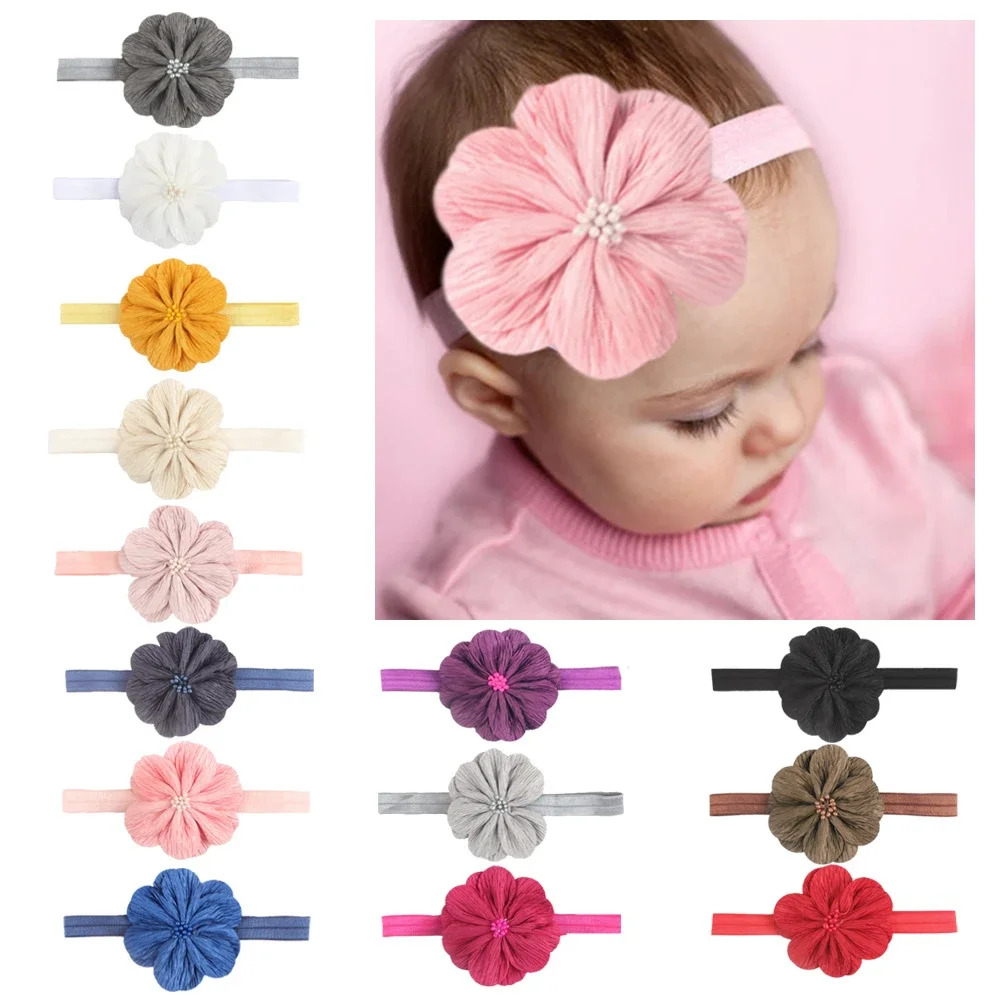 

1 PCS Lytwtw's Baby Girl Flower Headband Infant Hair Accessories Newborn Headwear Headwrap Gift Toddlers Bandage Ribbon