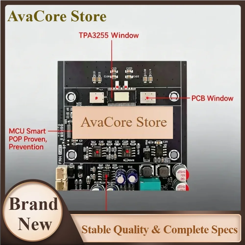 AvaCoreDC 18~50V Pure Power Amplifier BTL 2.0-channel 300Wx2 / PBTL Mono 600W TPA3255 Digital Audio Amplifier Home Theater Ampl