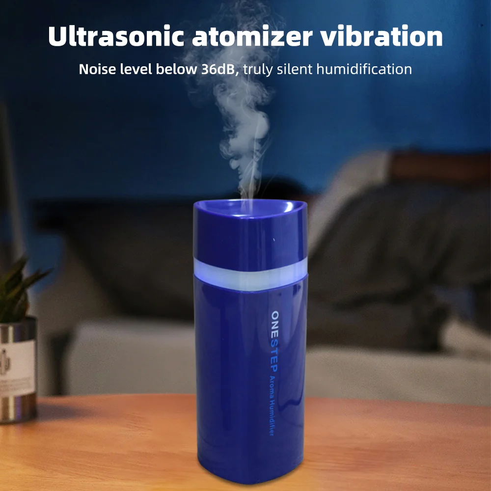 Mini umidificador triangular com desligamento automático, operação silenciosa, alimentado por USB com temporizador para mesa, quarto e viagens