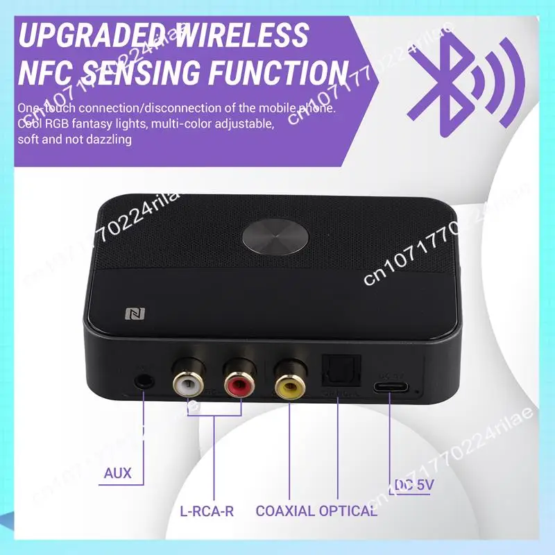 A17Z 2 In 1NFC Bluetooth 5.3 Penerima dan Pemancar 3.5Mm Aux Koaksial Optik Digital Ke Adaptor Audio Analog