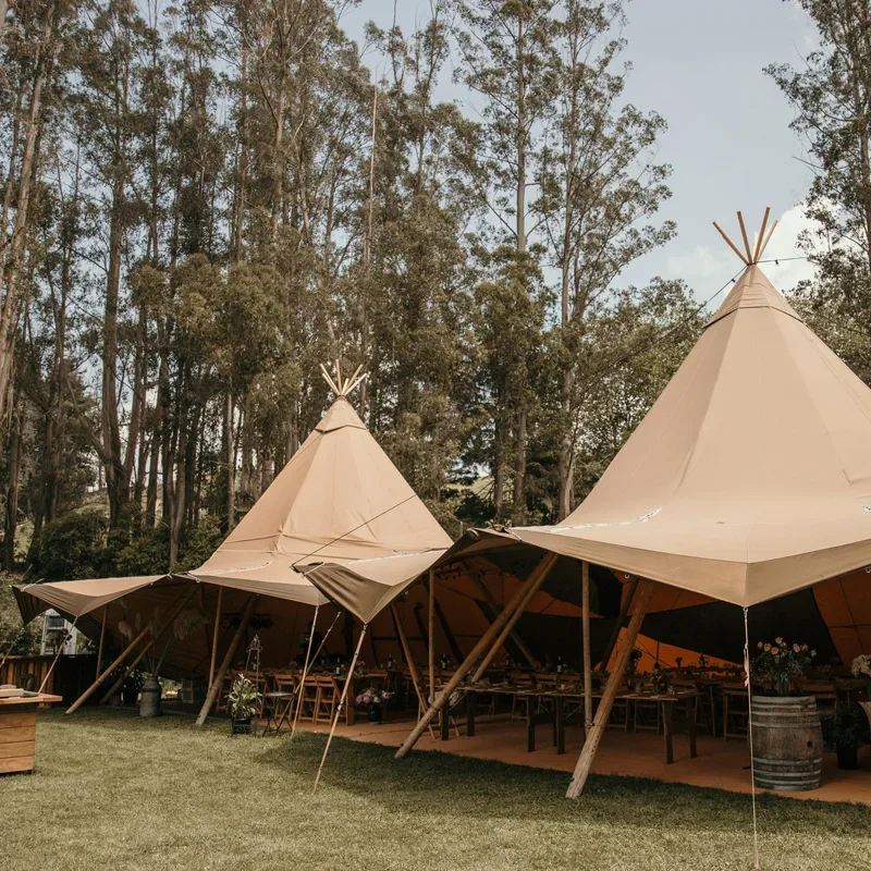 Large Indian straw hat tent professional outdoor tipi pyramid tent sun protection rain protection hotel tent canopy