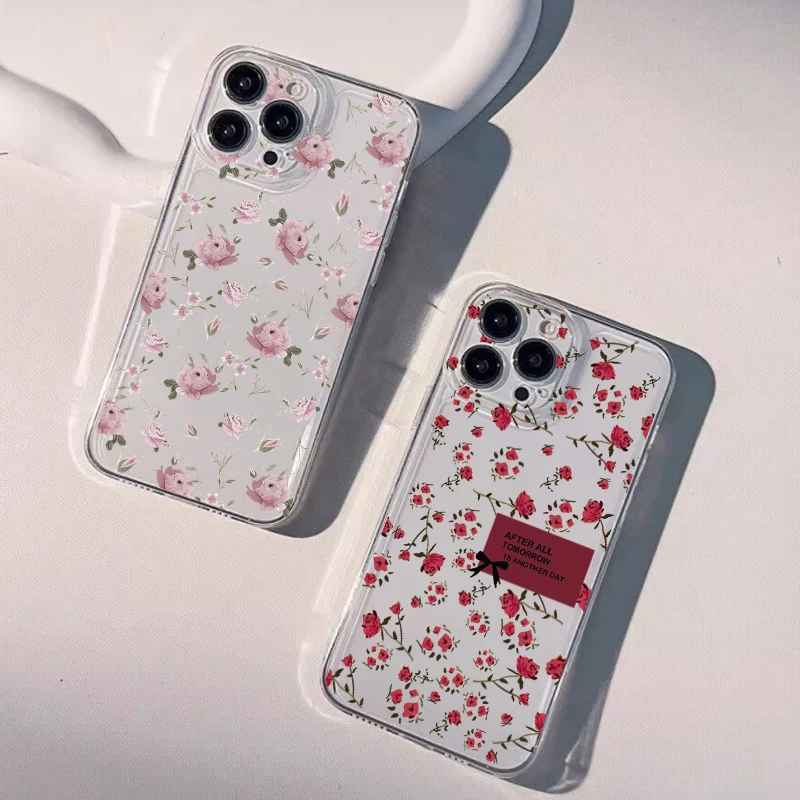 Rosa azul flores caso de telefone para infinix tecno faísca 30c 20c 10c 10 20 pro gt 20 pro camon 19 20 30 40 pro pova 3 4 5 6 7 capa