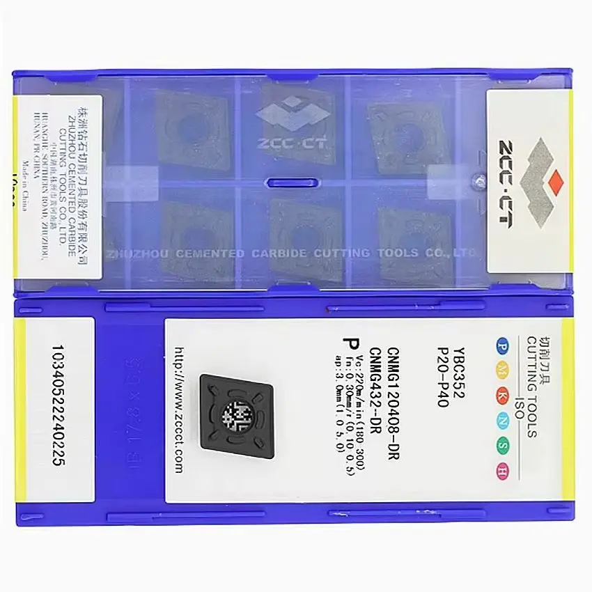 

CNMG120408-DR YBC352/CNMG120408-DR YBM251/CNMG120408-DR YBG202 ZCC.CT CNMG432 Твердосплавные пластины с ЧПУ Токарные пластины Инструменты