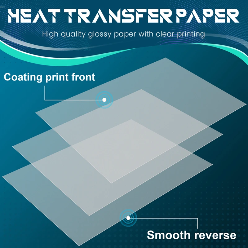 DTF Transfer Film 100 Sheets-A4 PET Heat Transfer Paper For DIY Direct On T-Shirts.Socks,Bags, 8.3 Inch X 11.7 Inch