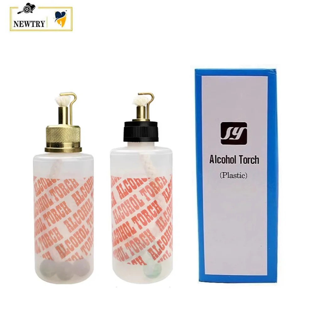 

70ml Dental Lab Alcohol Torch Plastic Metal Type Alcohol Burner Heating Lamp With Wick Denture Chemical Wax Type Empty Bottle